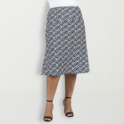 24seven Comfort Apparel Womens A-Line Skirt-Plus