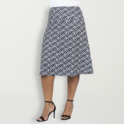 24seven Comfort Apparel Womens A-Line Skirt-Plus