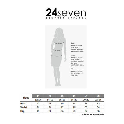 24seven Comfort Apparel Plus Womens V Neck Sleeveless Blouse