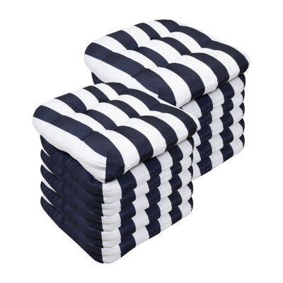 Sweet Home Collection™ Havana Stripe Patio Cushions Indoor/Outdoor Reversible Chair Pads Tufted 19" x 19"