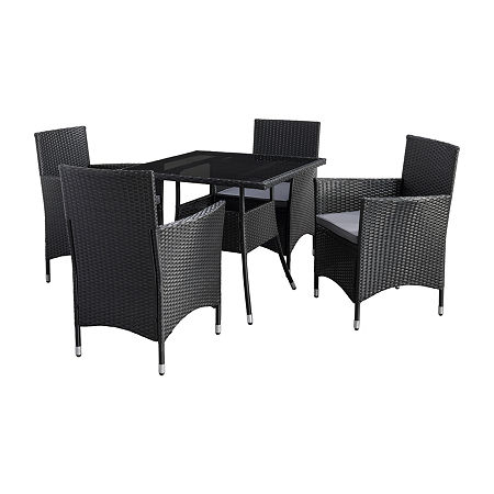 Parksville Patio Collection 5-Piece Dining Set With Arm Chairs, One Size, Gray