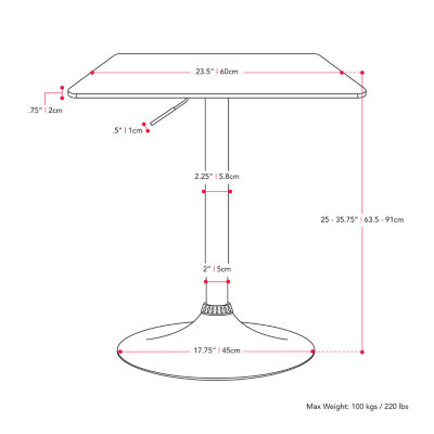 Adjustable Height Square Pub Table