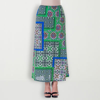 24seven Comfort Apparel Womens Stretch Fabric Maxi Skirt