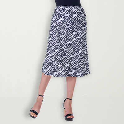 24seven Comfort Apparel Womens Stretch Fabric A-Line Skirt