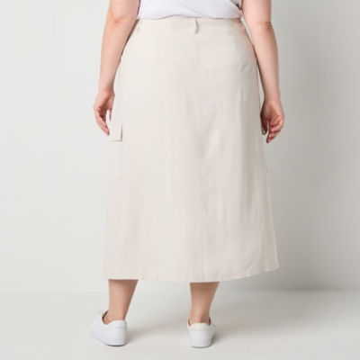 Liz Claiborne Womens Long A-Line Skirt-Plus