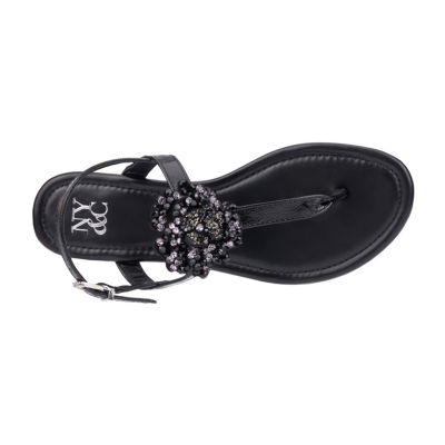 New York & Company Womens Ailis T-Strap Flat Sandals
