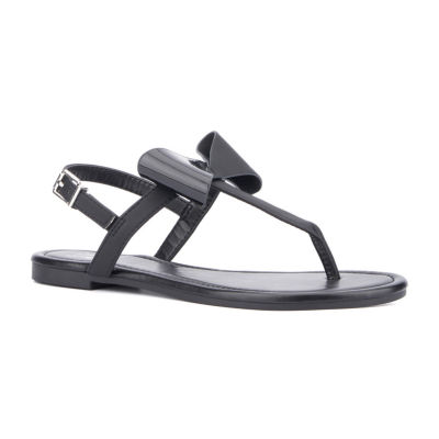 New York & Company Womens Abril T-Strap Flat Sandals