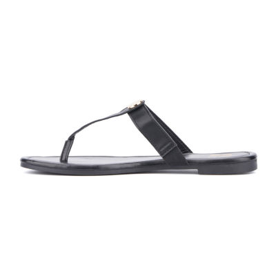 New York & Company Womens Adonia T-Strap Flat Sandals