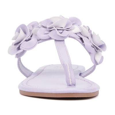 New York & Company Womens Liana T-Strap Flat Sandals