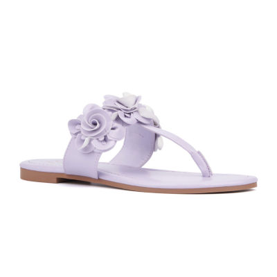 New York & Company Womens Liana T-Strap Flat Sandals