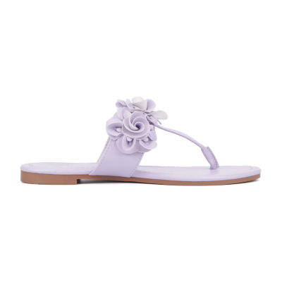 New York & Company Womens Liana T-Strap Flat Sandals