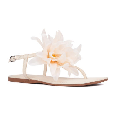 New York & Company Womens T-Strap Flat Sandals