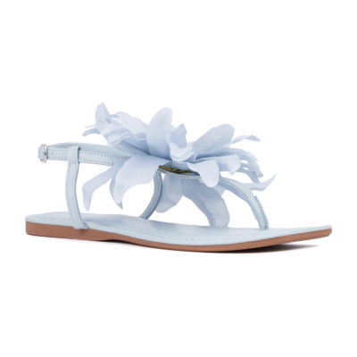 New York & Company Womens T-Strap Flat Sandals