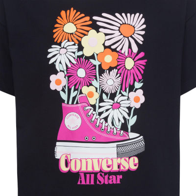 Converse Big Girls Crew Neck Short Sleeve Graphic T-Shirt