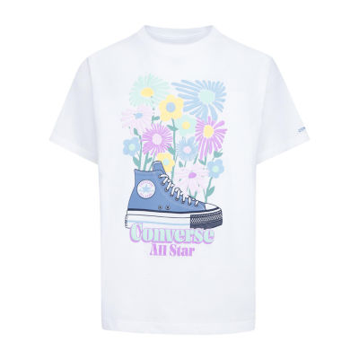 Converse Big Girls Crew Neck Short Sleeve Graphic T-Shirt