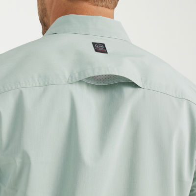 Wrangler Utility Mens Moisture Wicking Regular Fit Short Sleeve Button-Down Shirt