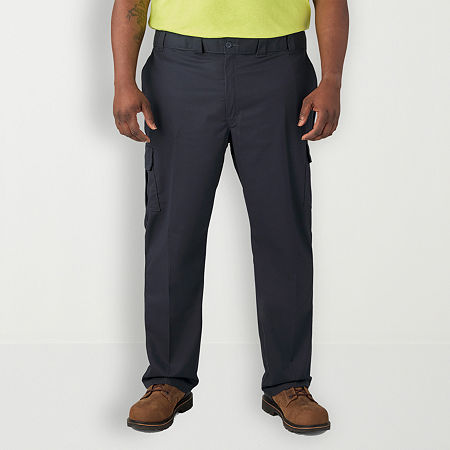 Dickies Flex Twill Cargo Mens Regular Fit Big and Tall Workwear Pant, 48 34, Blue