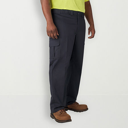 Dickies Flex Twill Cargo Mens Big And Tall Regular Fit Workwear Pant, 46 30, Blue