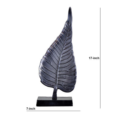 Nearly Natural 17" Aluminum Bodhi Leaf Figurine