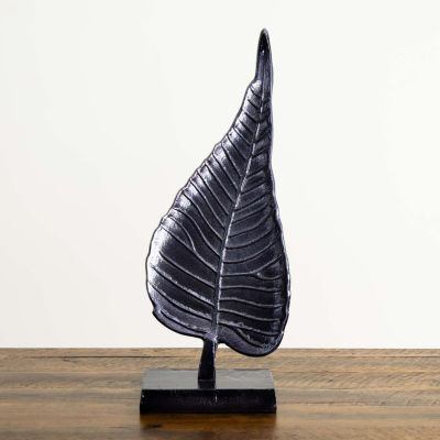 Nearly Natural 17" Aluminum Bodhi Leaf Figurine