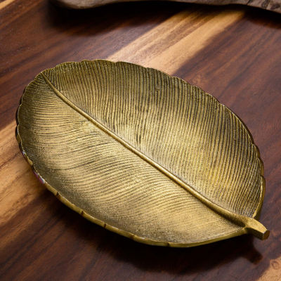 Nearly Natural 16" Gold Leaf Decorative Tray