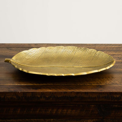 Nearly Natural 16" Gold Leaf Decorative Tray