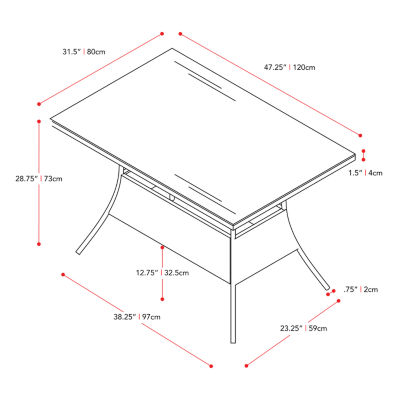 Parksville Patio Collection Rectangular 5-Piece Dining Set