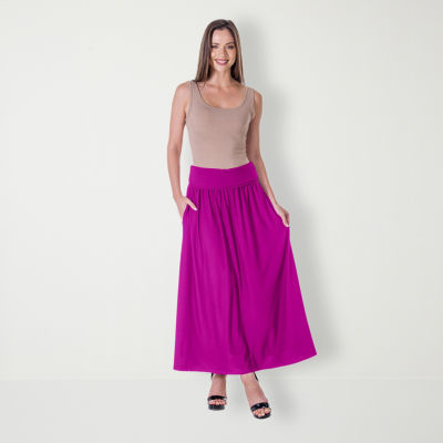 24seven Comfort Apparel Womens Stretch Fabric Maxi Skirt - JCPenney