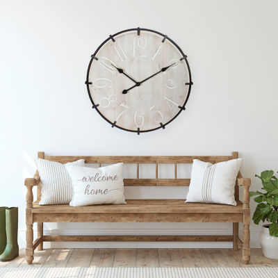 Northlight 23.5" Black Metal And Wood Country Rustic Wall Clock