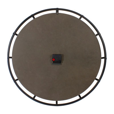 Northlight 23.5" Black Metal And Wood Country Rustic Wall Clock