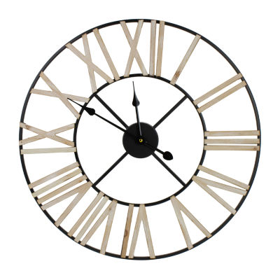 Northlight 24" Battery Operated Roman Numeral With Metal Frame Wall Clock