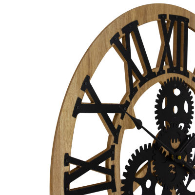 Northlight 24" Battery Operated Roman Numeral With Cogs Wall Clock