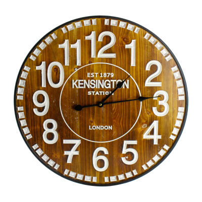 Northlight 24" Rustic Industrial Metal Framed Wall Clock