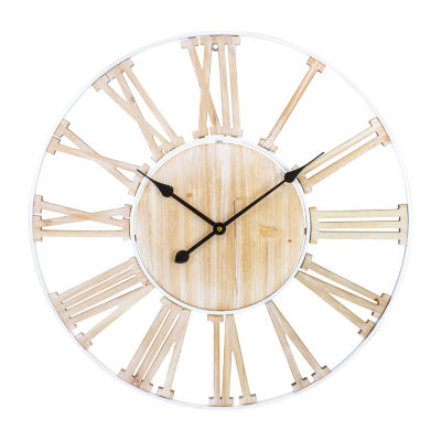 Northlight 28" White Battery Operated Roman Numeral With Metal Frame Wall Clock