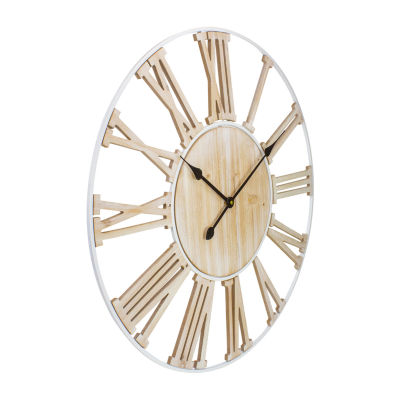 Northlight 28" White Battery Operated Roman Numeral With Metal Frame Wall Clock