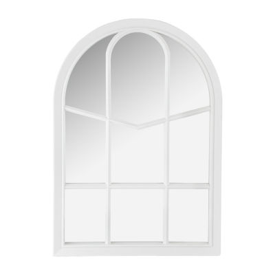 Northlight 20" White Arched Windowpane Wall Mirror