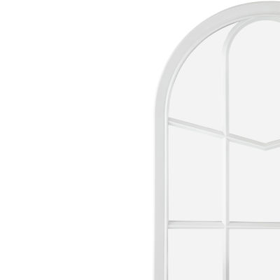Northlight 20" White Arched Windowpane Wall Mirror