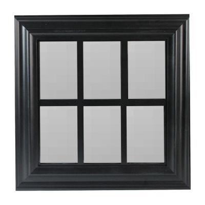 Northlight 17" Black Contemporary Square Rectangular Wall Mirror