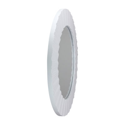 Northlight 20" White Fluted Waves Wall Mirror