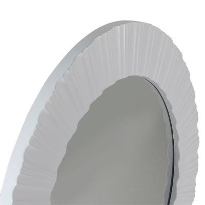 Northlight 20" White Fluted Waves Wall Mirror