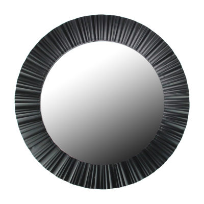 Northlight 20" Black Contemporary Fluted Wall Mirror