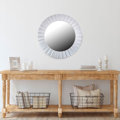 Northlight 20" Silver Contemporary Fluted Round Wall Mirror