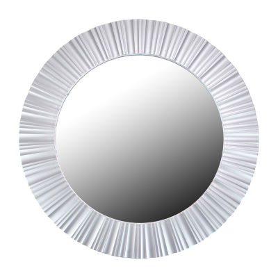 Northlight 20" Silver Contemporary Fluted Round Wall Mirror