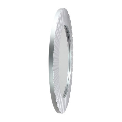 Northlight 20" Silver Contemporary Fluted Round Wall Mirror