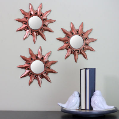 Northlight 9.5" Mayan Sunburst Matte Copper Mini Rectangular Wall Mirror