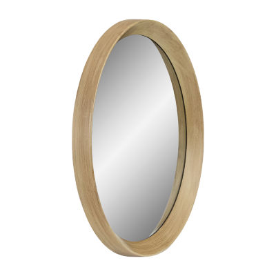 Northlight 13" Gold With Woodgrain Finish Round Wall Mirror