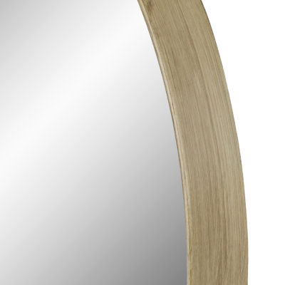 Northlight 13" Gold With Woodgrain Finish Round Wall Mirror