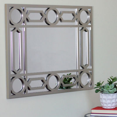 Northlight 29.5" Gray Framed Geometric Design Rectangular Wall Mirror