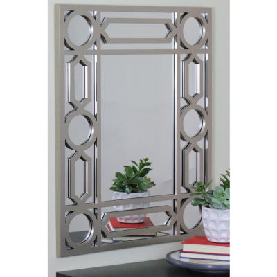 Northlight 29.5" Gray Framed Geometric Design Rectangular Wall Mirror