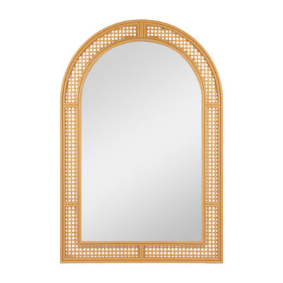 Northlight 36" Arched Lattice Weaved Wall Mirror